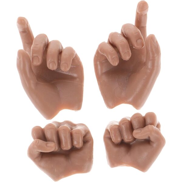 2 paia mani miniaturizzate in ABS realistico per bambole BJD action figures 1/6