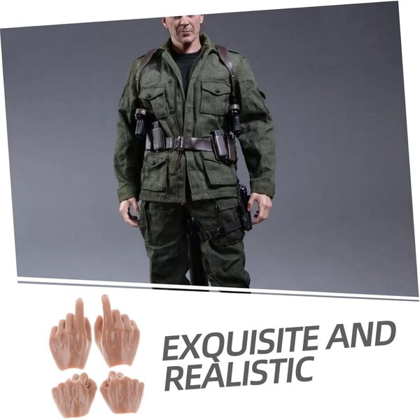 2 paia mani miniaturizzate in ABS realistico per bambole BJD action figures 1/6