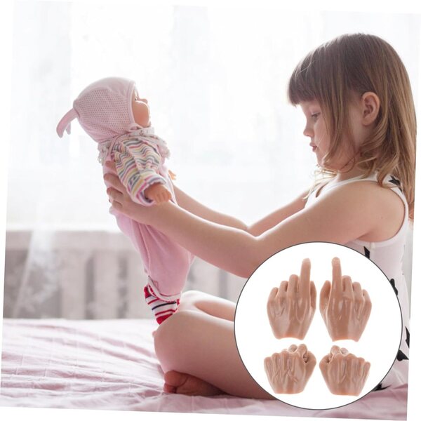 2 paia mani miniaturizzate in ABS realistico per bambole BJD action figures 1/6