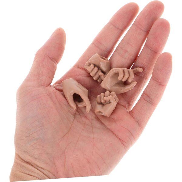 2 paia mani miniaturizzate in ABS realistico per bambole BJD action figures 1/6