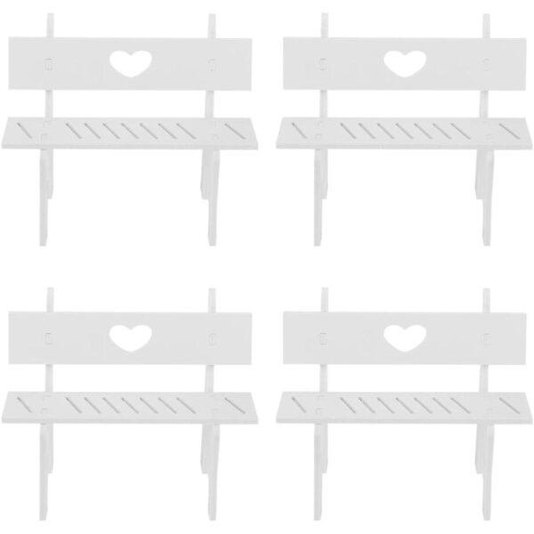 Set aus 4 Mini-Gipsstühlen für Puppen mit hängenden Füßen, Schreibtisch und Heimdekoration