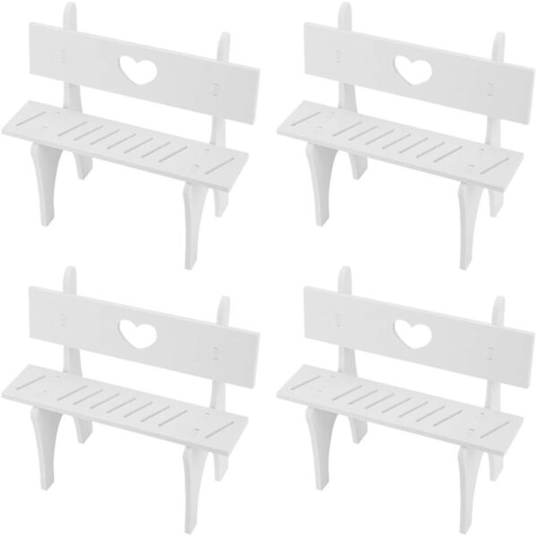 Set aus 4 Mini-Gipsstühlen für Puppen mit hängenden Füßen, Schreibtisch und Heimdekoration