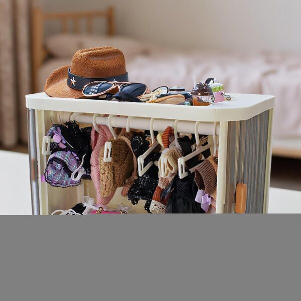 Zusammenklappbare Kleiderbox für Puppen – Organizer kompatibel mit Stofftieren und Zubehör