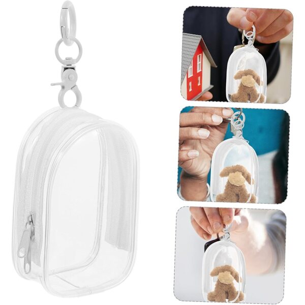 Borsa Trasparente in PVC per Bambole con Portachiavi - Custodia Leggera e resistente