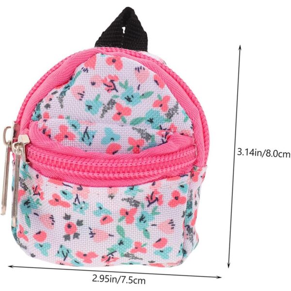 Hemobllo Set 2 Zaini Mini per Bambole con Cerniera, Compatti e Leggeri per Giochi e Viaggi