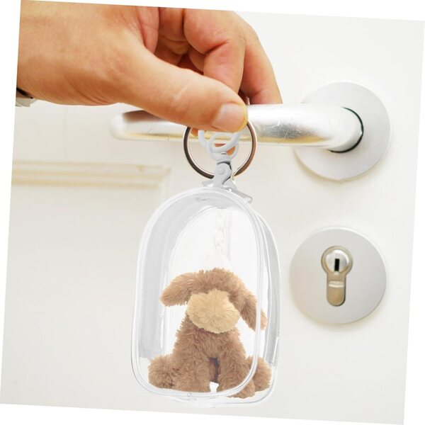 Borsa Trasparente ERINGOGO in PVC con Portachiavi per Bambole 6x3.5x10 cm