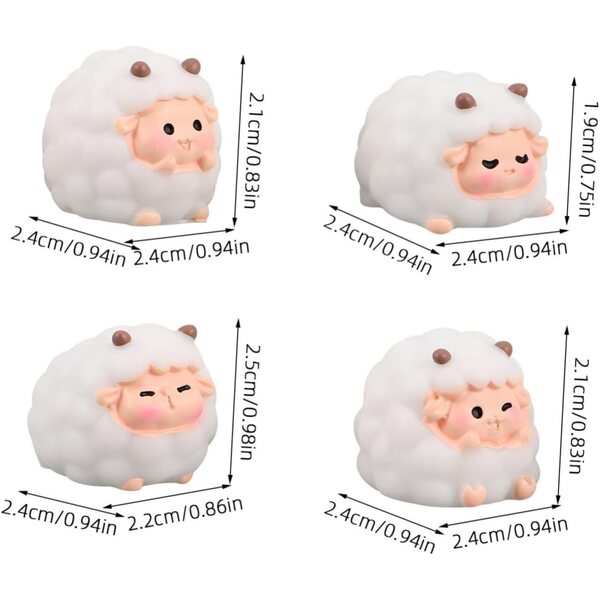 VALICLUD 8 Statuette Pecore Miniatura per Decorazioni Micro Paesaggi e Case Bambole