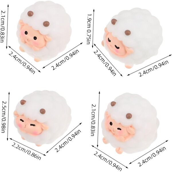 VALICLUD 8 Statuette Pecore Miniatura per Decorazioni Micro Paesaggi e Case Bambole