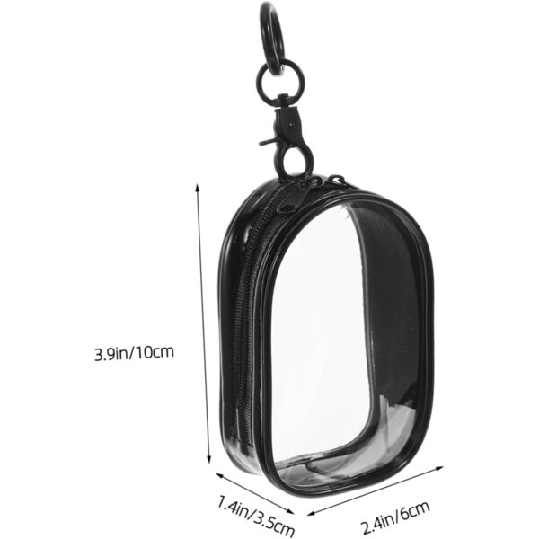 Borsa Trasparente Nera per Bambole con Portachiavi in PVC Resistente e Multifunzionale