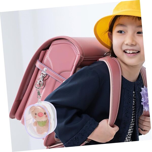 Borsa Trasparente Portabile per Bambole con Gancio Appendibile in PVC Viola Chiaro