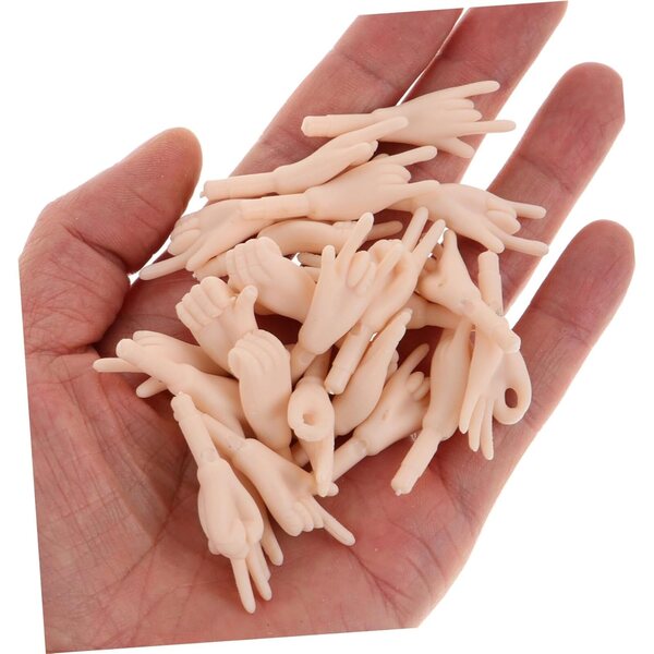 ORFOFE 100 pezzi Giunti mani finte per bambole, parti PVC mini per fai da te