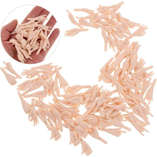 ORFOFE 100 pezzi Giunti mani finte per bambole, parti PVC mini per fai da te