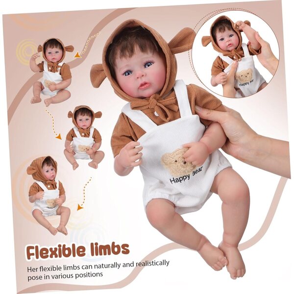 Bambole Morbide in Vinile Realistiche con Vestiti e Accessori per Bambini, Colore Casuale