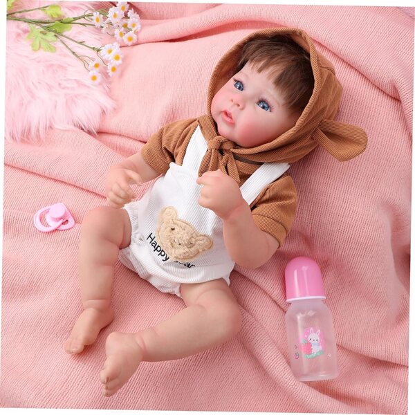 Bambole Morbide in Vinile Realistiche con Vestiti e Accessori per Bambini, Colore Casuale