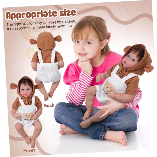 Bambole Morbide in Vinile Realistiche con Vestiti e Accessori per Bambini, Colore Casuale