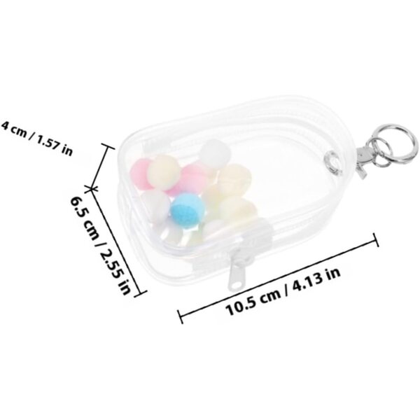 BESTonZON Borsa Trasparente Portachiavi Mini Zaino Imbottito per Bambole da Collezione