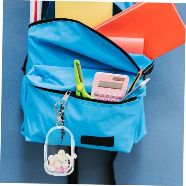 BESTonZON Borsa Trasparente Portachiavi Mini Zaino Imbottito per Bambole da Collezione