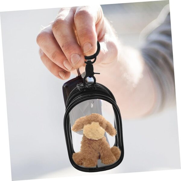 Borsa Espositiva Trasparente in PVC con Portachiavi per Bambole 10x6x3,5 cm
