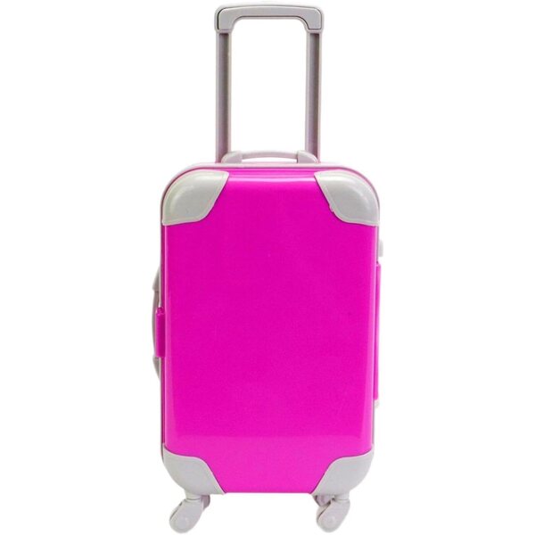 Folpus 18-Zoll-Puppenkoffer – rosa Mini-Gepäck mit Rollen und Griff