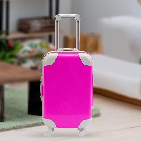 Folpus 18-Zoll-Puppenkoffer – rosa Mini-Gepäck mit Rollen und Griff