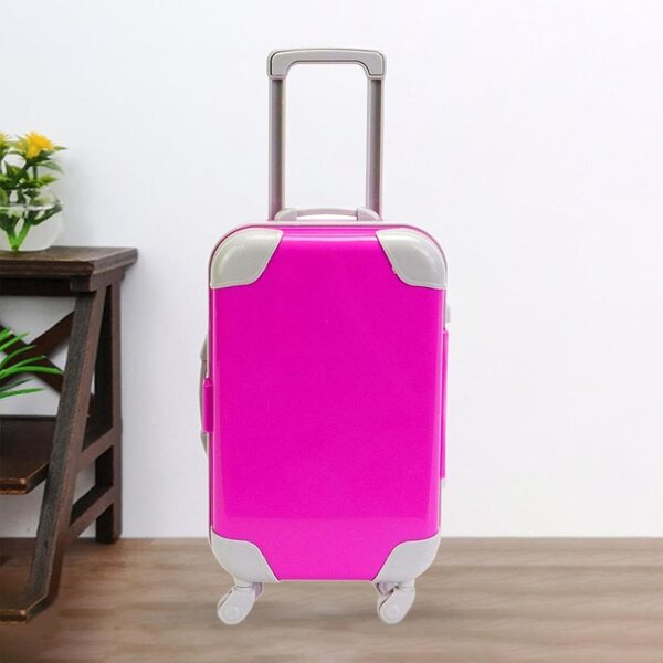 Folpus 18-Zoll-Puppenkoffer – rosa Mini-Gepäck mit Rollen und Griff