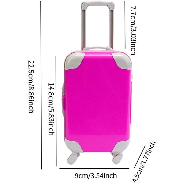 Folpus 18-Zoll-Puppenkoffer – rosa Mini-Gepäck mit Rollen und Griff