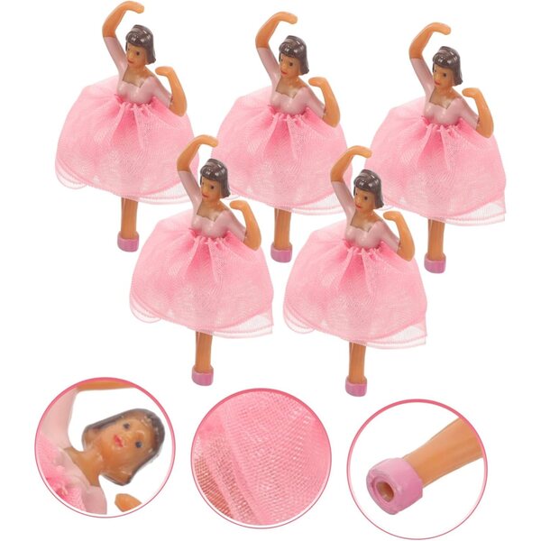 YARNOW 5 Bambole Ballerine in Miniatura con Gonna Rosa per Carillon e Decorazioni