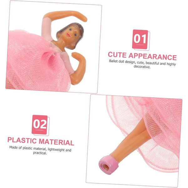 YARNOW 5 Bambole Ballerine in Miniatura con Gonna Rosa per Carillon e Decorazioni