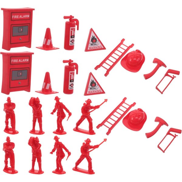 HEMOTON 5 Set Gioco Ruolo Vigili del Fuoco con Mini Estintori in Plastica 7,5x6x2 cm