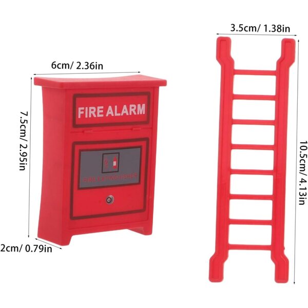 HEMOTON 5 Set Gioco Ruolo Vigili del Fuoco con Mini Estintori in Plastica 7,5x6x2 cm