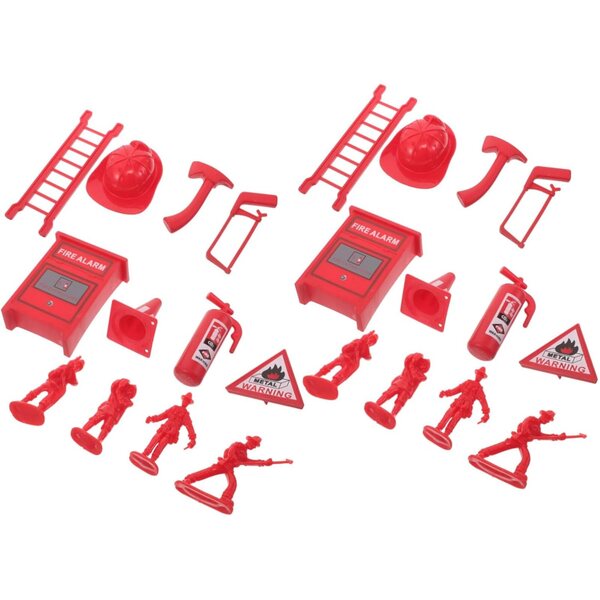Set 5 Mini Giocattoli Vigili del Fuoco con Estintori e Accessori Realistici