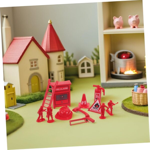 Set 5 Mini Giocattoli Vigili del Fuoco con Estintori e Accessori Realistici