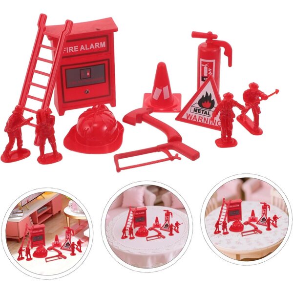 Set 5 Mini Giocattoli Vigili del Fuoco con Estintori e Accessori Realistici