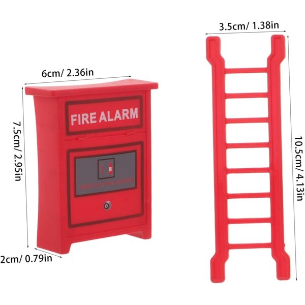 ERINGOGO Set mit 5 realistischen Mini-Spielzeug-Feuerlöschern für Puppenhäuser und Rollenspiele