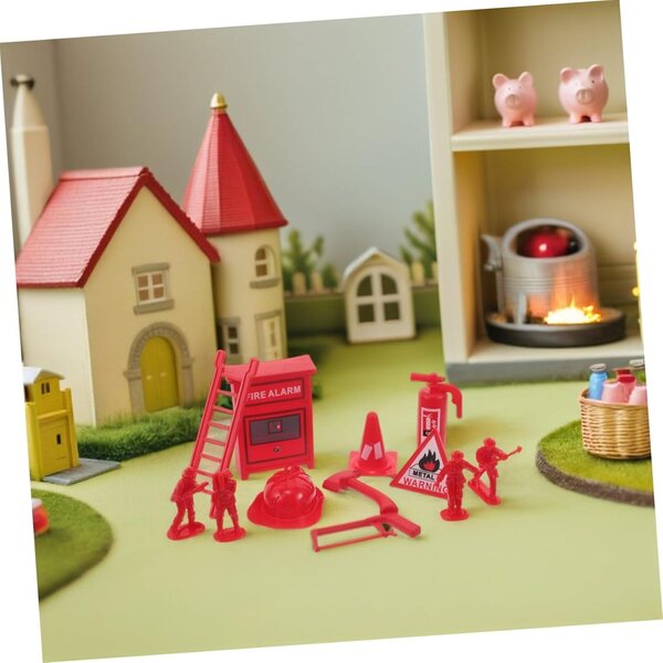 ERINGOGO Set mit 5 realistischen Mini-Spielzeug-Feuerlöschern für Puppenhäuser und Rollenspiele