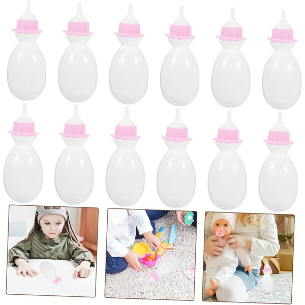 Beaupretty 12 Miniaturflaschen für Puppen, Spielzubehör und Duschgeschenke