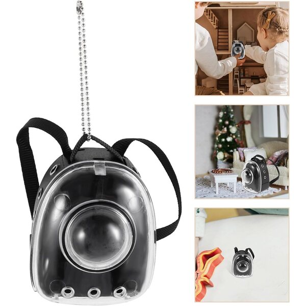 UPKOCH Mini-Rucksack, Katzentrage, Puppenhaus mit realistischem Bett und Schüsseln