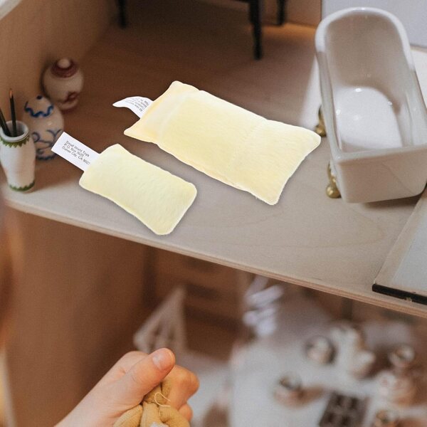 Set 3 Biancheria Da Letto Miniatura per Casa delle Bambole con Sacco a Pelo e Cuscini