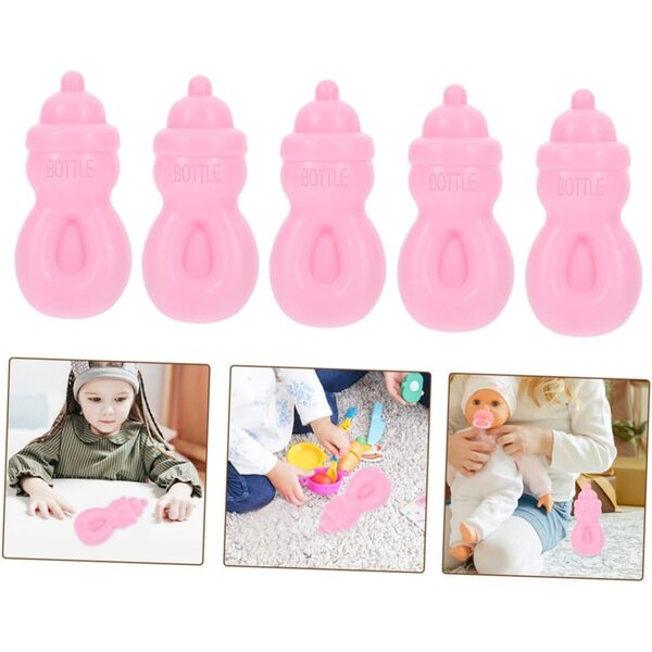 BESPORTBLE 10 rosa Mini-Flaschen für Puppenhäuser und Rollenspiele