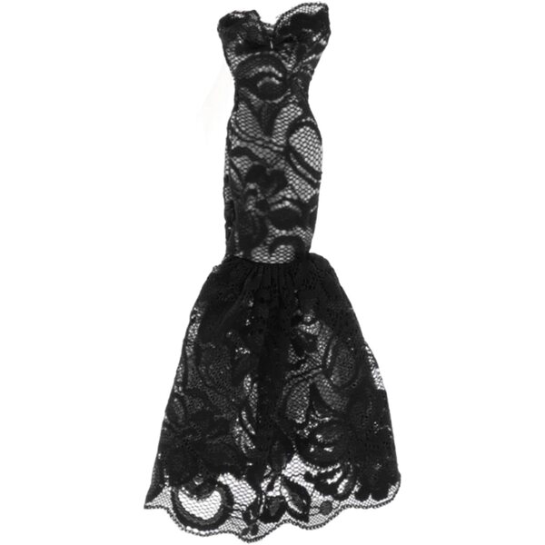 Gonna a Sirena in Scala 1/6 per Bambole - Lunghezza 25cm Colore Nero