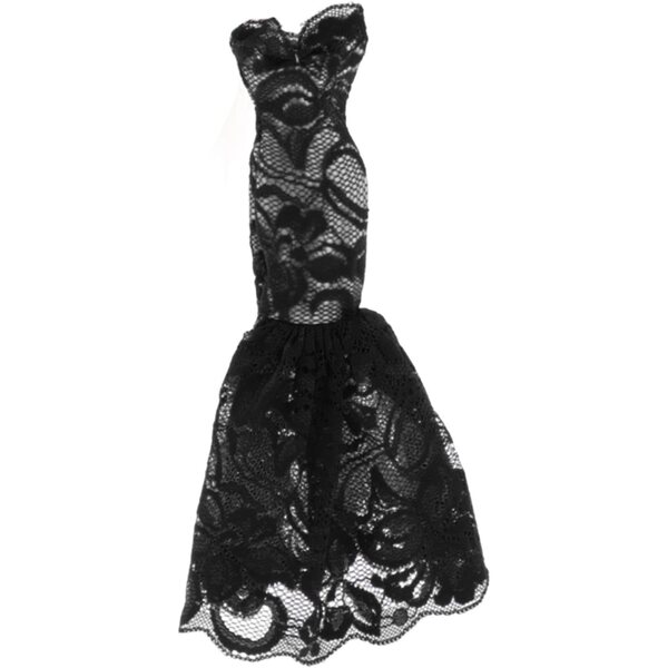 Gonna a Sirena in Scala 1/6 per Bambole - Lunghezza 25cm Colore Nero