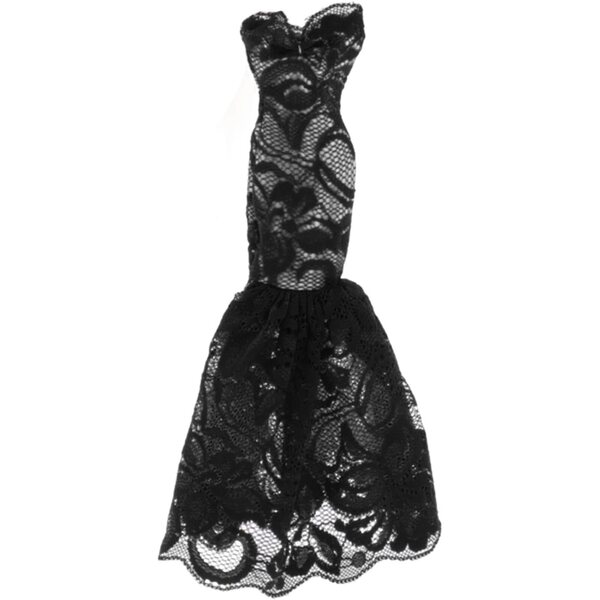Gonna a Sirena in Scala 1/6 per Bambole - Lunghezza 25cm Colore Nero