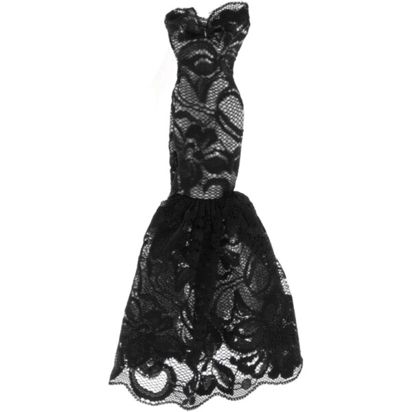 Gonna a Sirena in Scala 1/6 per Bambole - Lunghezza 25cm Colore Nero