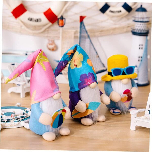 ERINGOGO Set 3 Gnomi da Spiaggia Decorativi Estivi per Festa e Casa