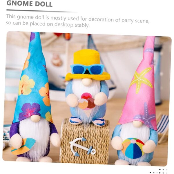 ERINGOGO Set 3 Gnomi da Spiaggia Decorativi Estivi per Festa e Casa