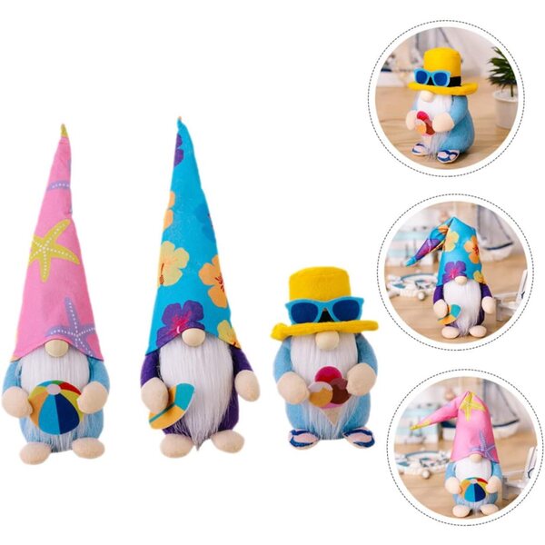 ERINGOGO Set 3 Gnomi da Spiaggia Decorativi Estivi per Festa e Casa