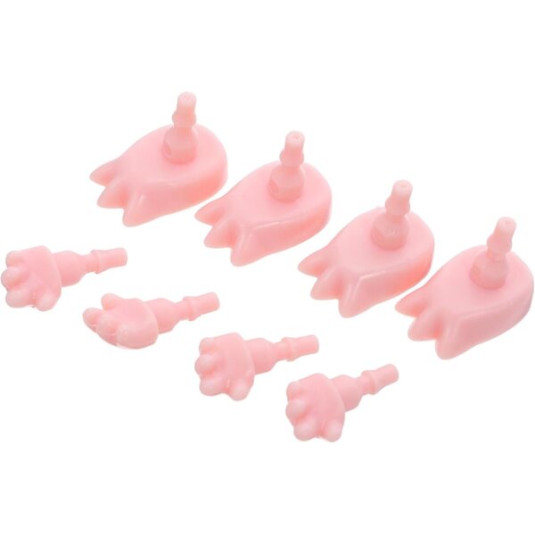BESPORTBLE 4 set mani e piedi miniatura realistici in plastica per bambole e action figure