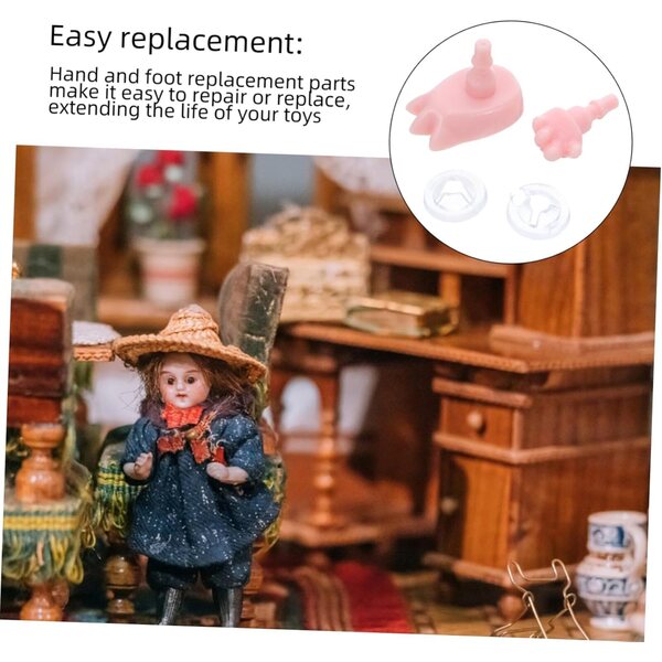 BESPORTBLE 4 set mani e piedi miniatura realistici in plastica per bambole e action figure