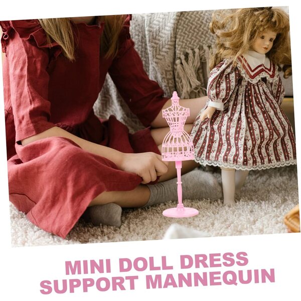 BESPORTBLE Set mit 12 rosa Mini-Schaufensterpuppen für Puppen, Kleiderständer aus Kunststoff