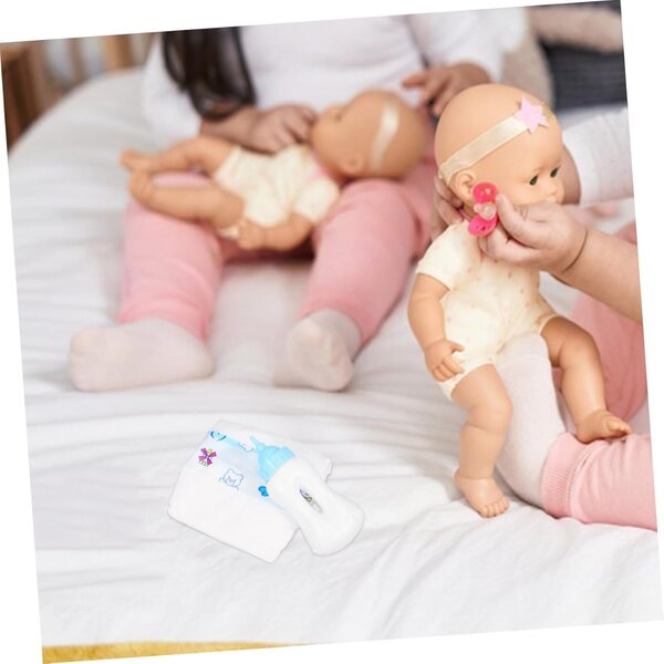 Hemobllo Set 2 Biberon + 2 Pannolini Giocattolo per Bambole - Accessori Creativi
